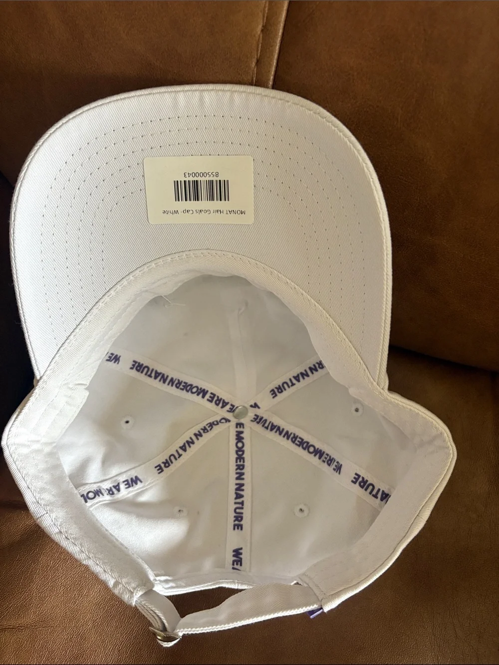 Kids White Baseball Cap with #HAIRGOALS Embroidery